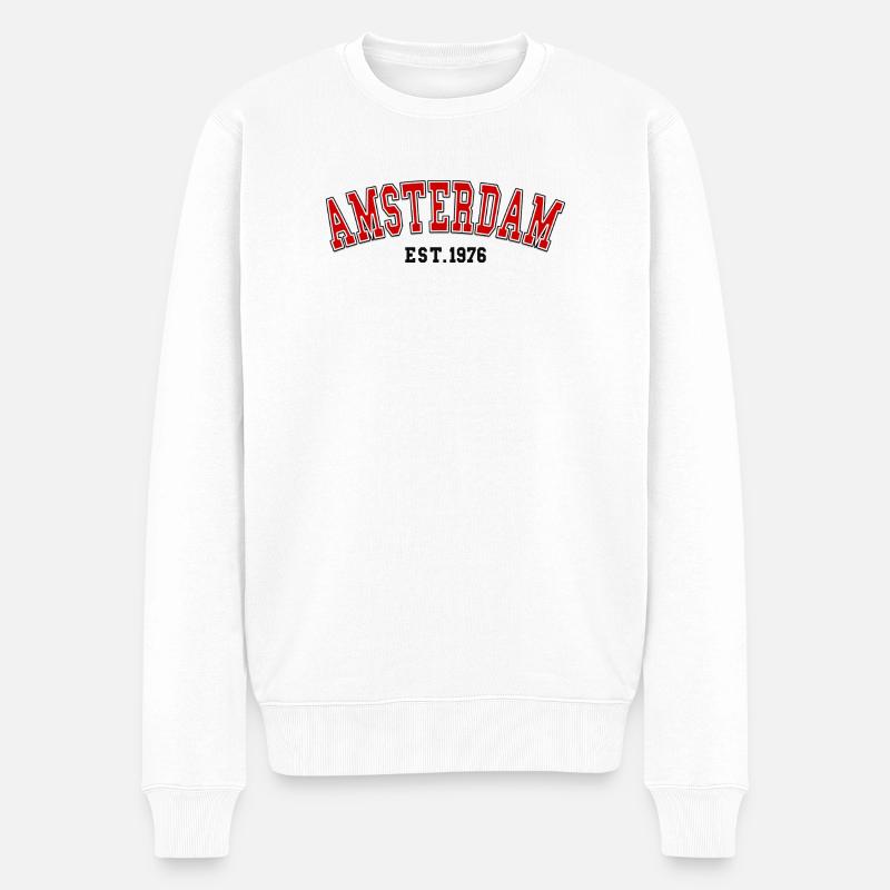 Amsterdam Est. 1976 - Pull Premium bio Homme - blanc