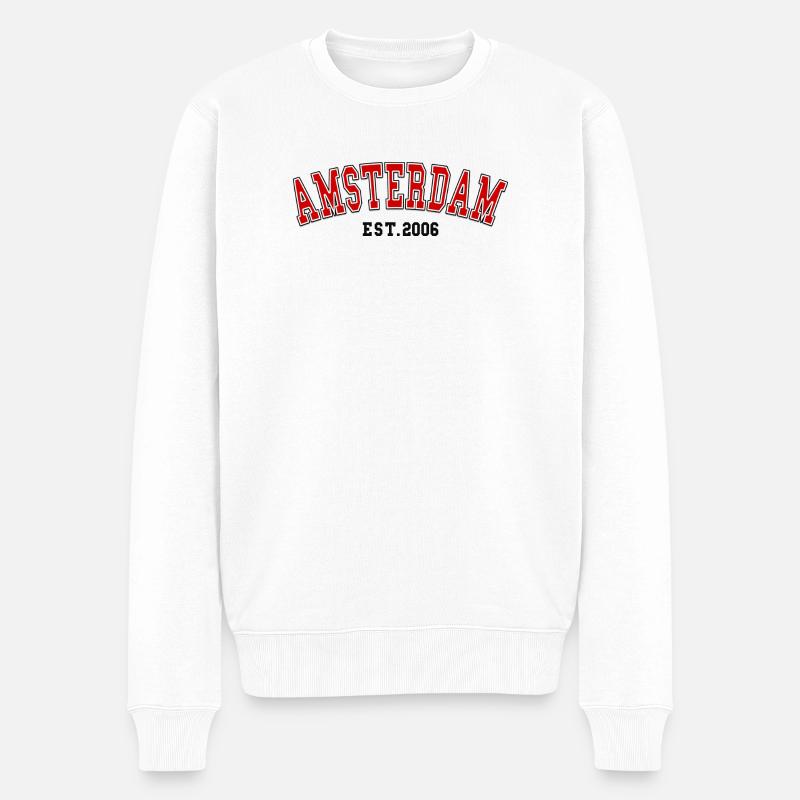 Amsterdam Est. 2006 - Pull Premium bio Homme - blanc
