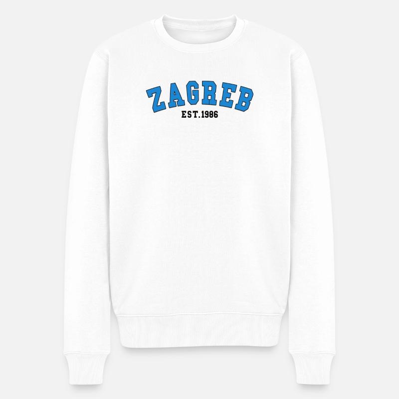 Zagreb gegründet 1986 - Männer Premium Bio Pullover - Weiß