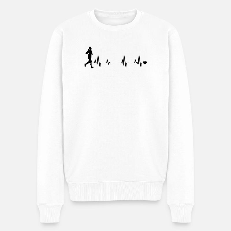 Joggerin - Männer Premium Bio Pullover - Weiß