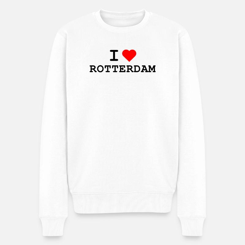 J’aime Rotterdam - Ich liebe Rotterdam - Pull Premium bio Homme - blanc