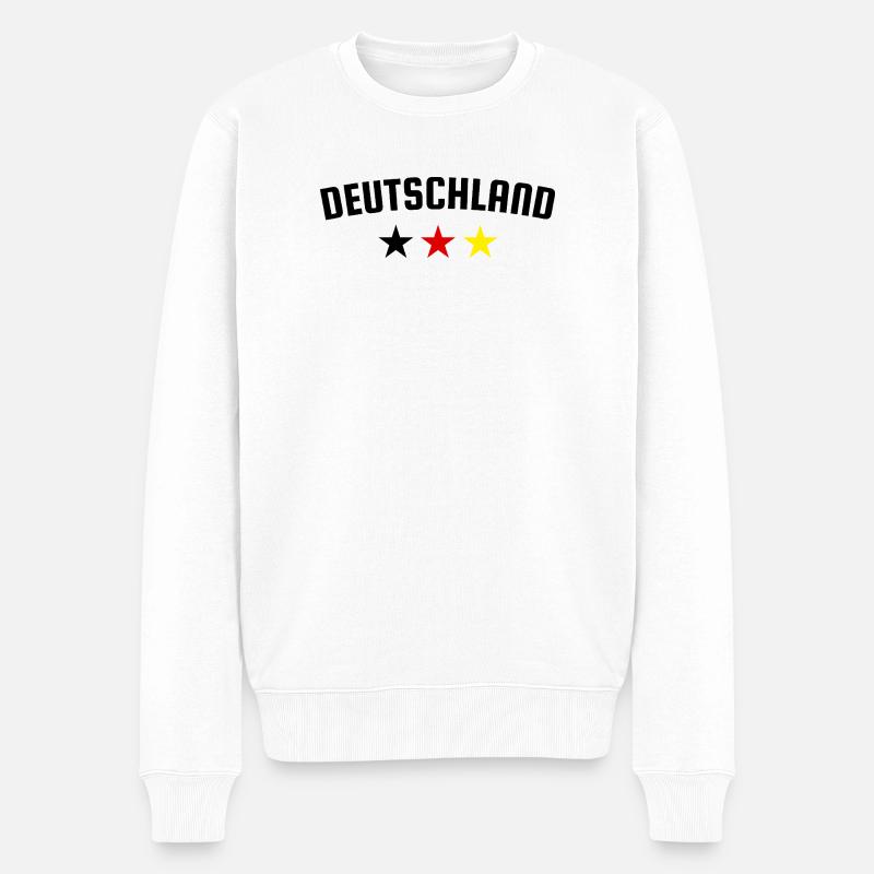Deutschland Sterne - Männer Premium Bio Pullover - Weiß