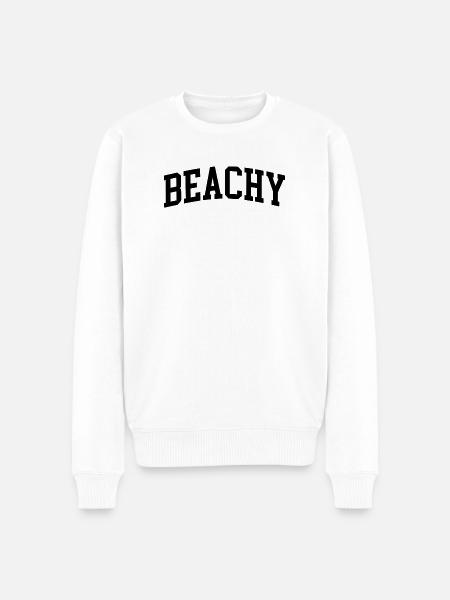 Strandig-minimalistischer Sommer-Strandstil - Männer Premium Bio Pullover - Weiß