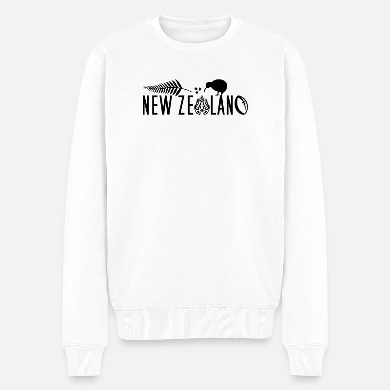 Neuseeland Kiwi Segeln Rugby Maori - Männer Premium Bio Pullover - Weiß