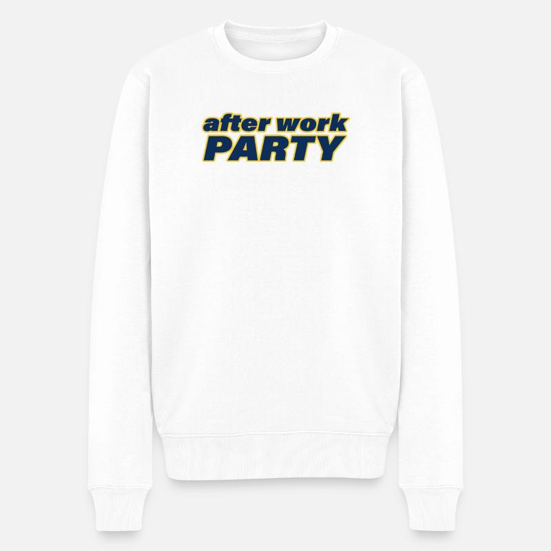AFTER WORK PARTY - Männer Premium Bio Pullover - Weiß