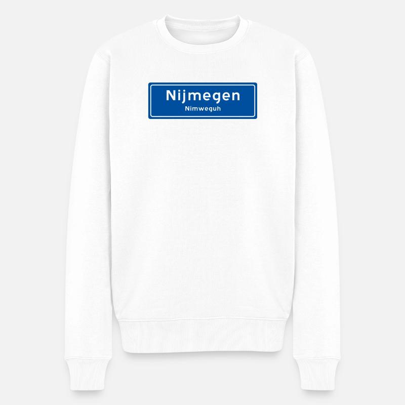 Nijmegen Ortsschild - Männer Premium Bio Pullover - Weiß