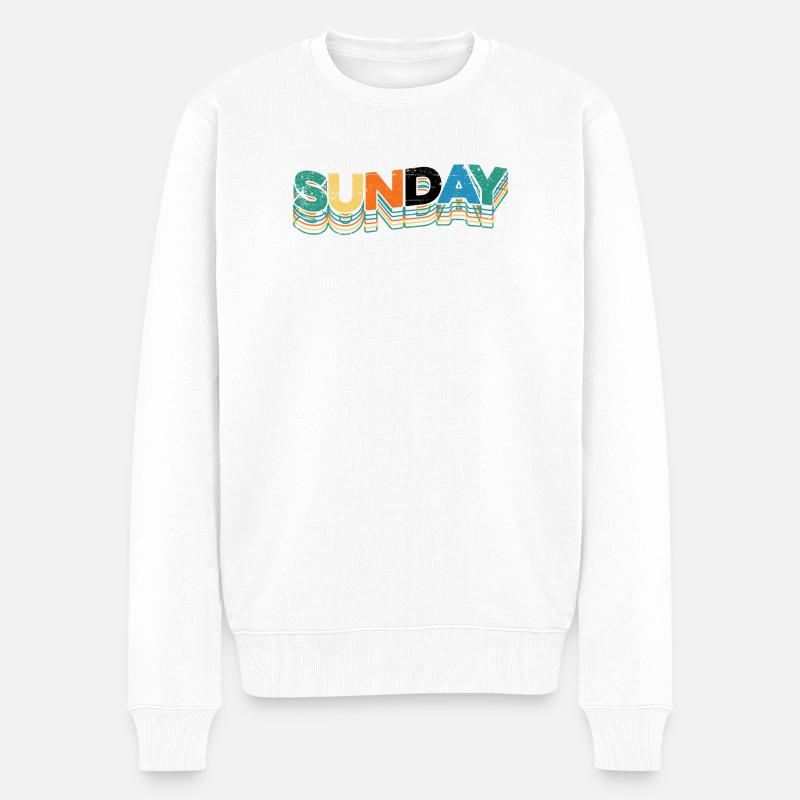 Sonntag - Männer Premium Bio Pullover - Weiß