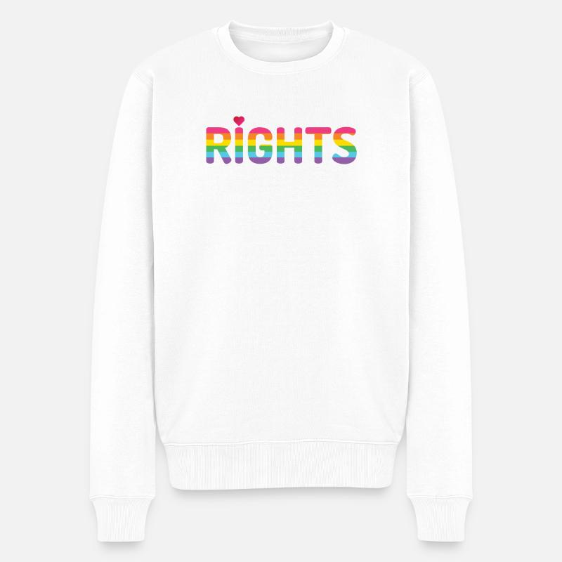 Pride Month LGBTQ - LGBTQ-Rechte sind Menschenrechte - Männer Premium Bio Pullover - Weiß