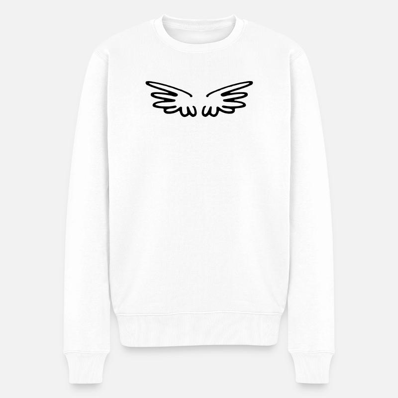Flügel - Männer Premium Bio Pullover - Weiß