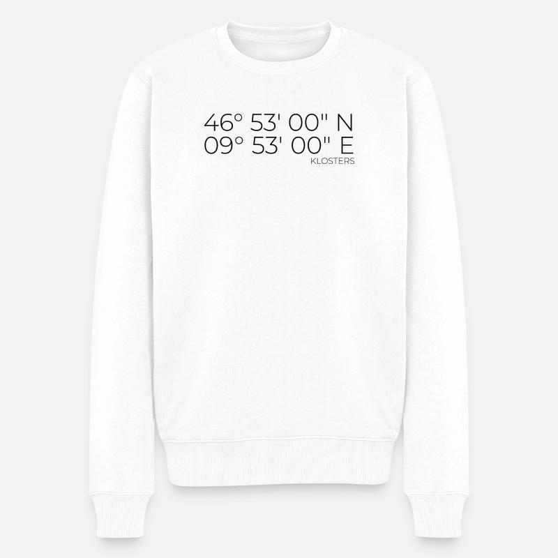 Coordonnées Klosters, Grisons, Suisse - Pull Premium bio Homme - blanc