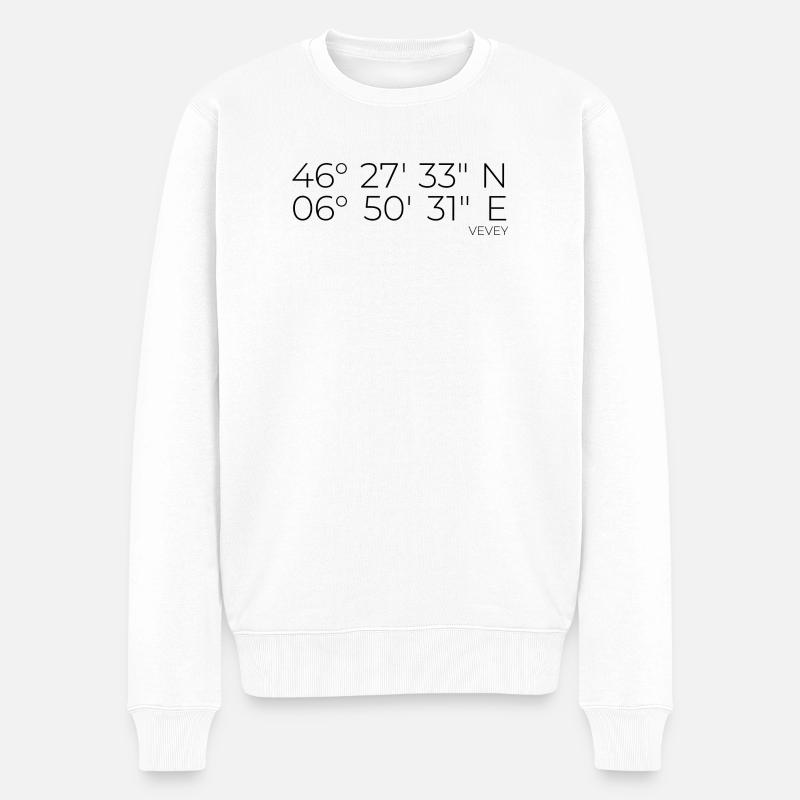 Coordonnées Vevey Suisse - Pull Premium bio Homme - blanc