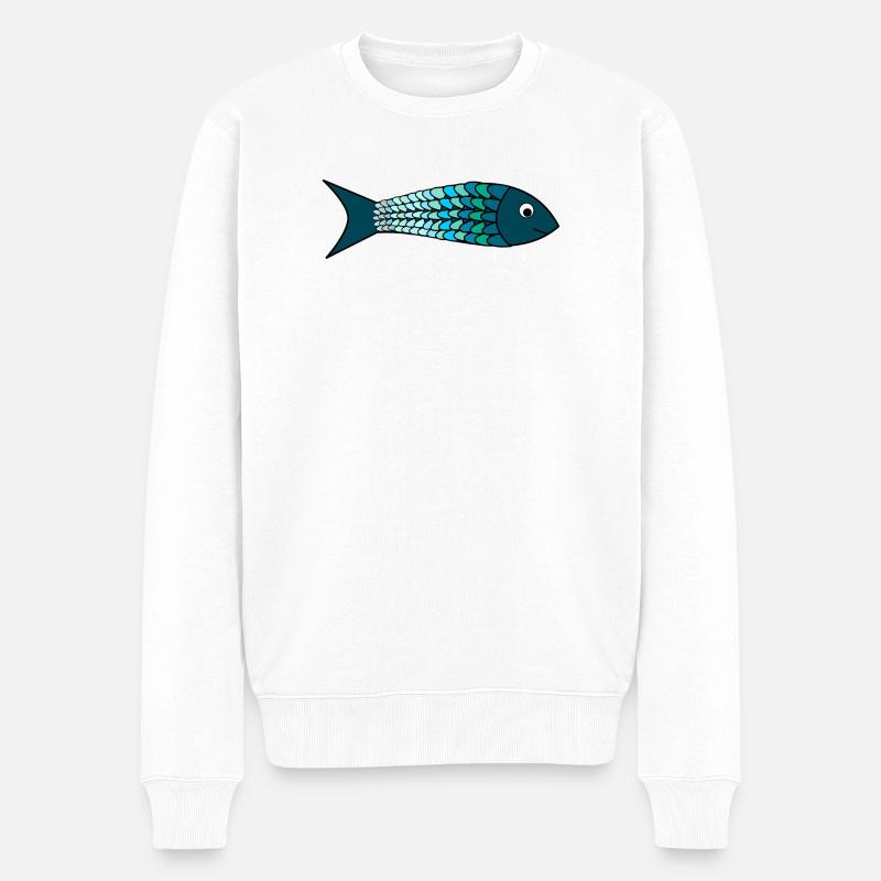 PÂQUES.POISSON. POISSON D'AVRIL. VACANCES. ETE - Pull Premium bio Homme - blanc