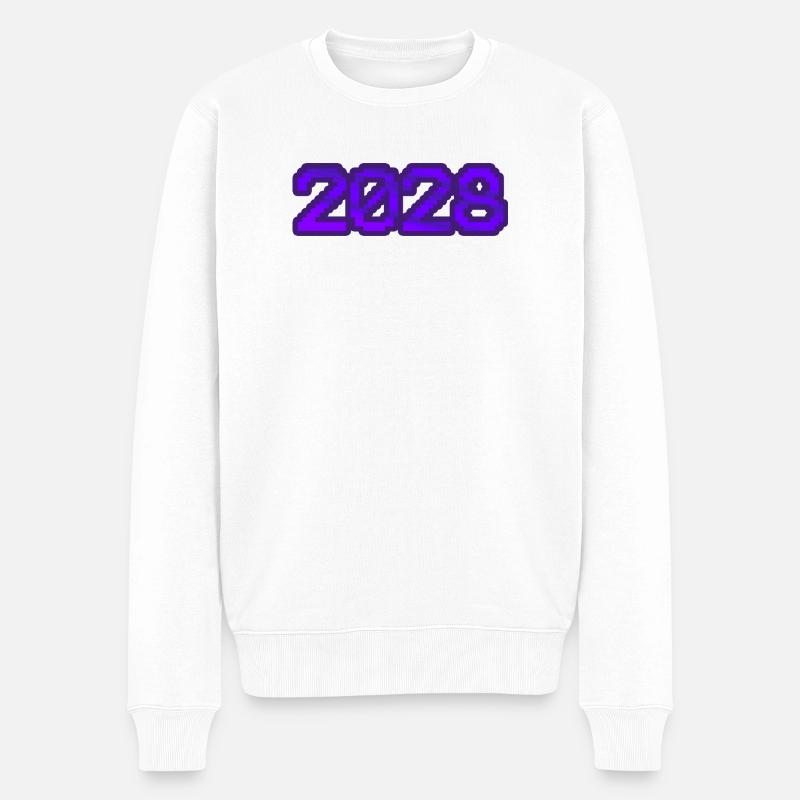 Computer 2028 - Männer Premium Bio Pullover - Weiß