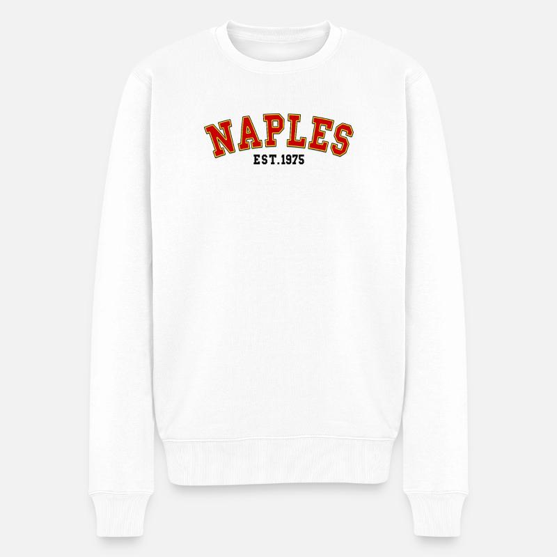 Neapel Est.1975 - Männer Premium Bio Pullover - Weiß