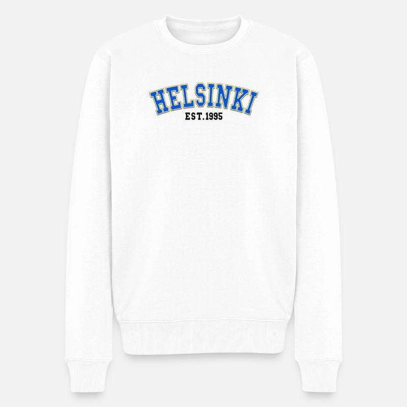 Helsinki, gegründet 1995 - Männer Premium Bio Pullover - Weiß
