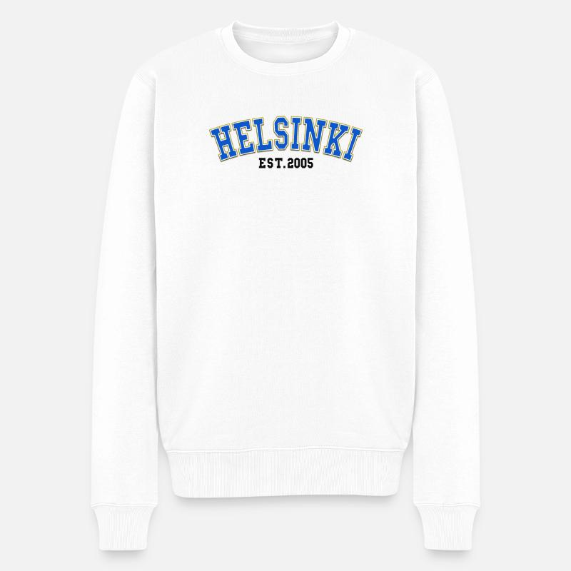 Helsinki, gegründet 2005 - Männer Premium Bio Pullover - Weiß