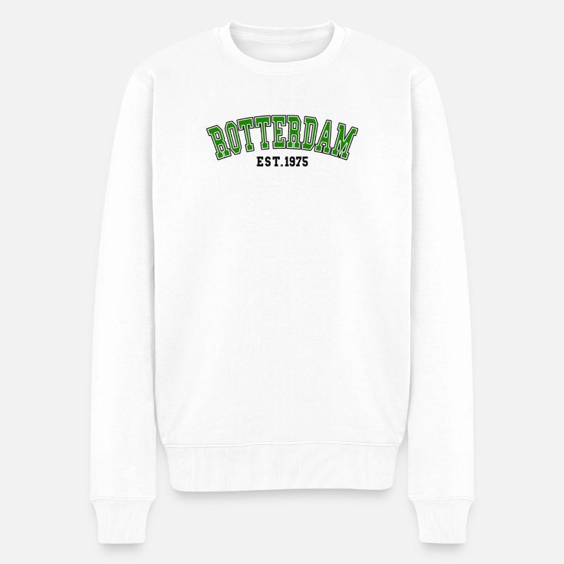 Rotterdam Est.1975 - Männer Premium Bio Pullover - Weiß