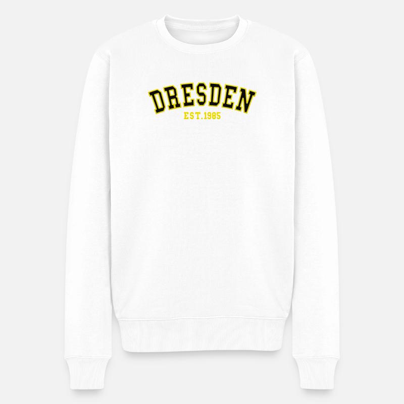 Dresden Est. 1985 - Männer Premium Bio Pullover - Weiß