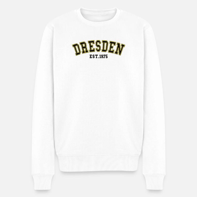 Dresden Est. 1975 - Männer Premium Bio Pullover - Weiß