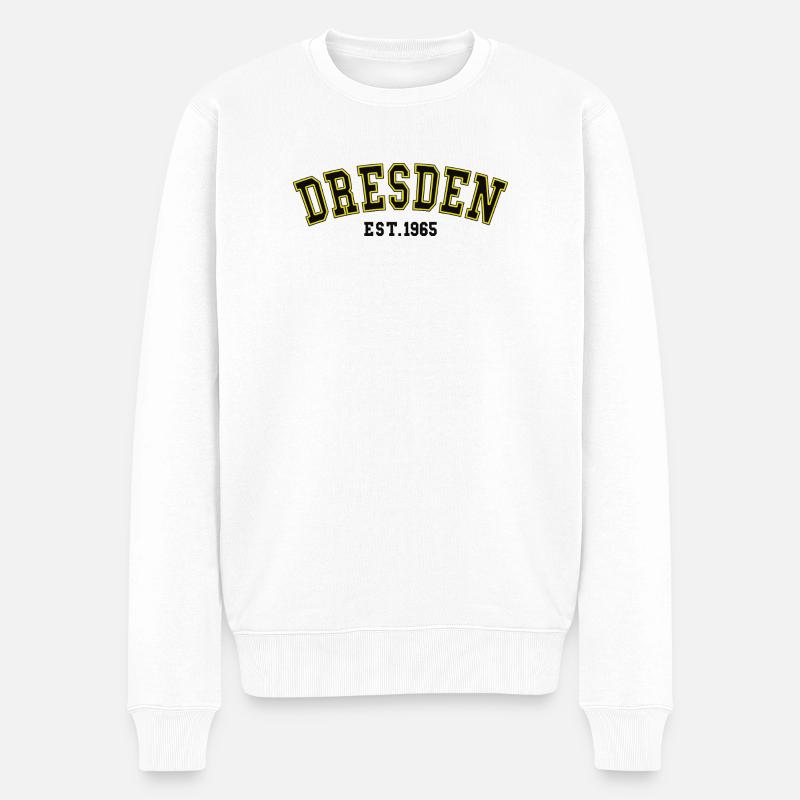 Dresden Est. 1965 - Männer Premium Bio Pullover - Weiß