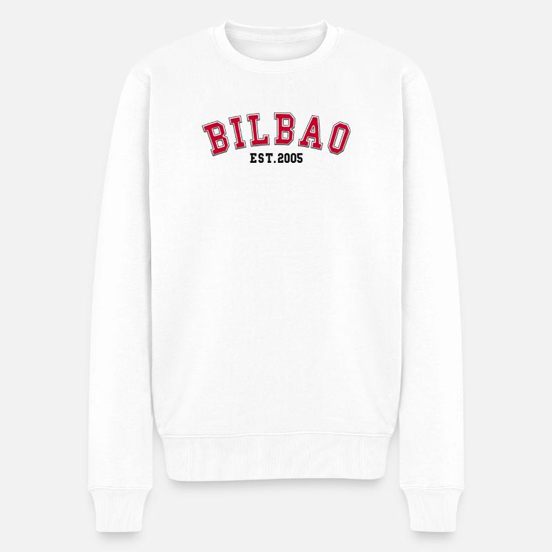 Bilbao Est. 2005 - Männer Premium Bio Pullover - Weiß