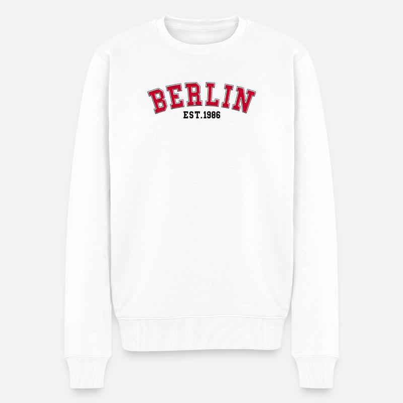 Berlin gegründet 1986 - Männer Premium Bio Pullover - Weiß