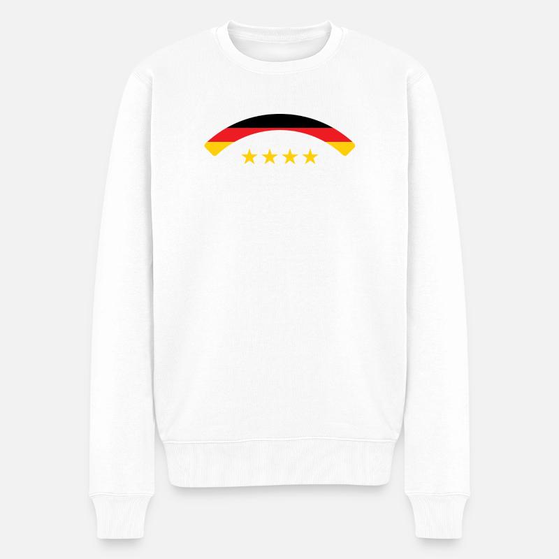 Deutsche Flagge – Deutschland - Männer Premium Bio Pullover - Weiß