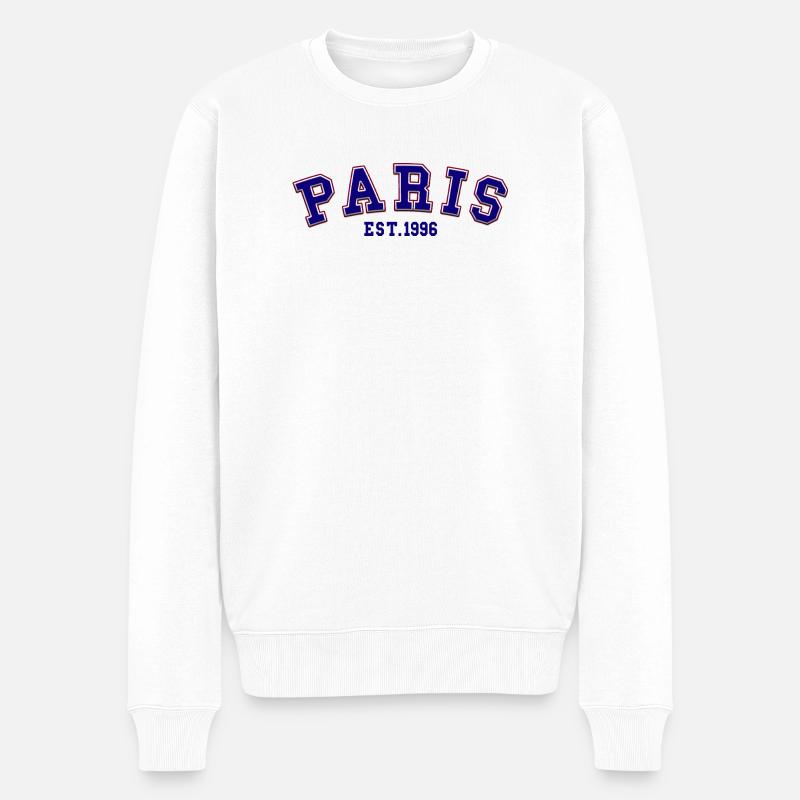 Paris gegründet 1996 - Männer Premium Bio Pullover - Weiß