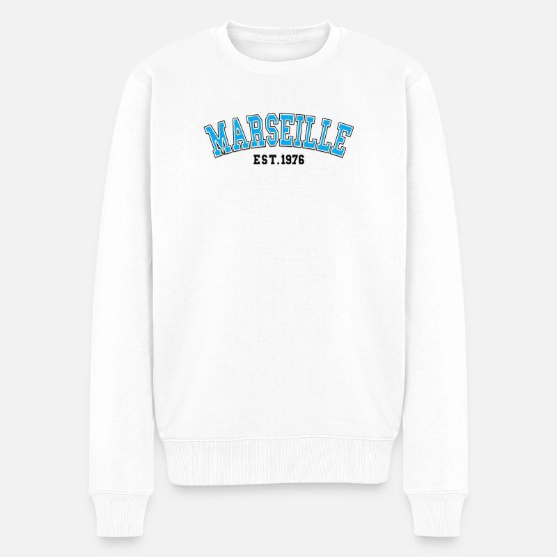 Marseille gegründet 1976 - Männer Premium Bio Pullover - Weiß