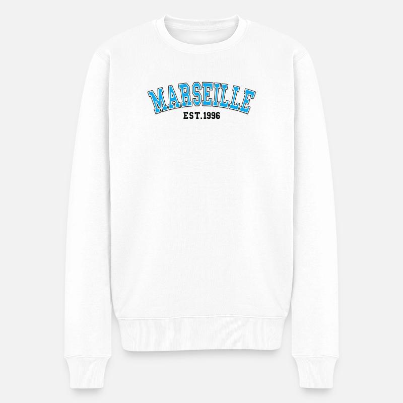 Marseille gegründet 1996 - Männer Premium Bio Pullover - Weiß