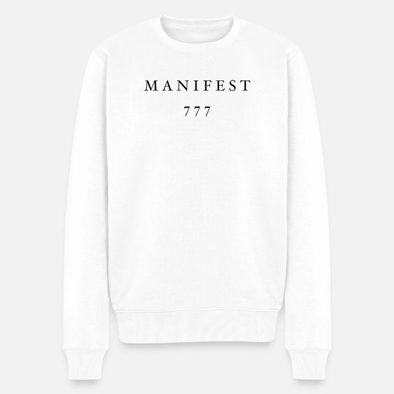 Manifest 777 Schwarz - Männer Premium Bio Pullover - Weiß