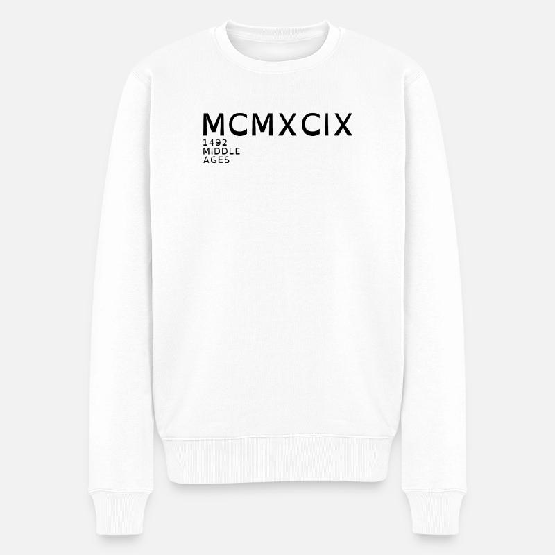 1999_LINE_black - Männer Premium Bio Pullover - Weiß