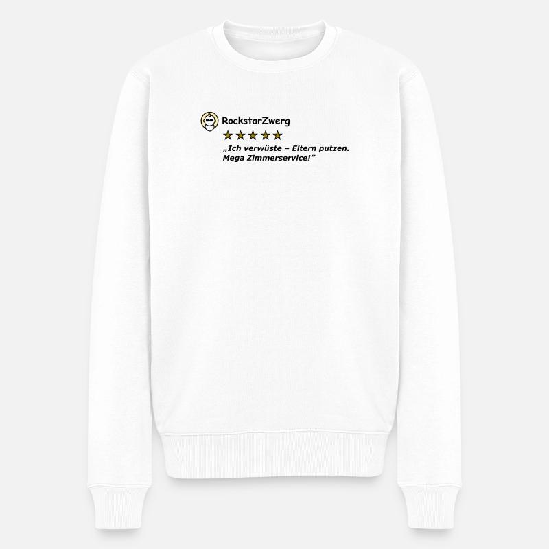 RockstarZwerg - Männer Premium Bio Pullover - Weiß