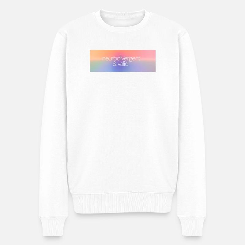 Neurodivergent & valid - Männer Premium Bio Pullover - Weiß
