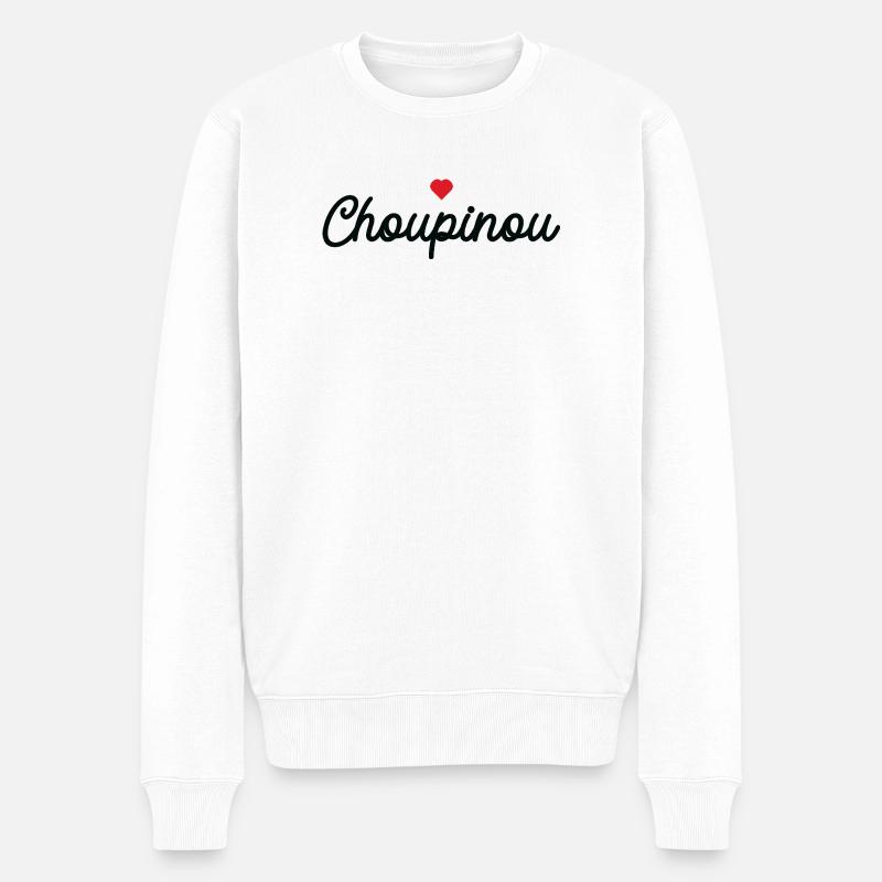 Choupinou-Herzschrift - Männer Premium Bio Pullover - Weiß