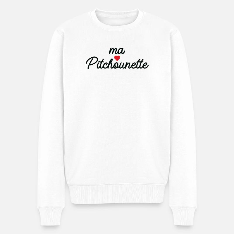 Ma Pitchounette Cœur Doux Script - Pull Premium bio Homme - blanc