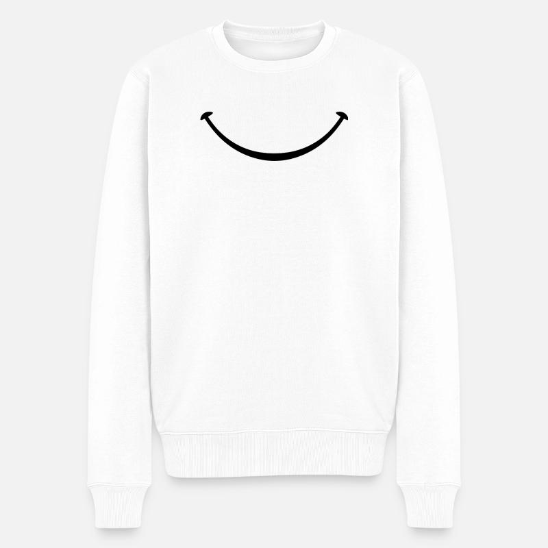 lächeln - Männer Premium Bio Pullover - Weiß
