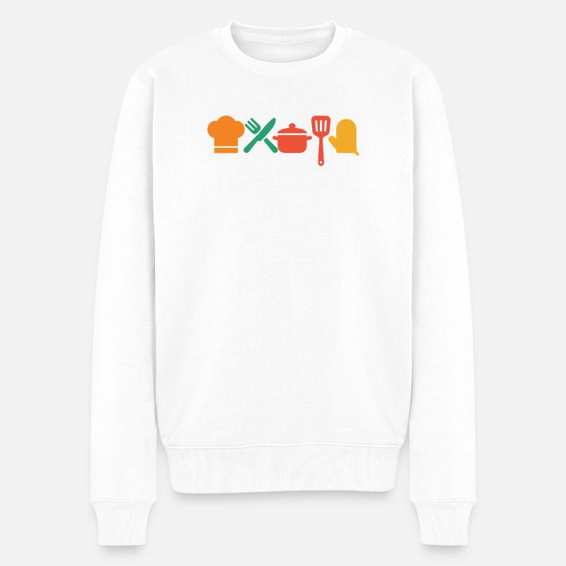 Küchenzauber – Kochen & Genießen mit Stil - Männer Premium Bio Pullover - Weiß