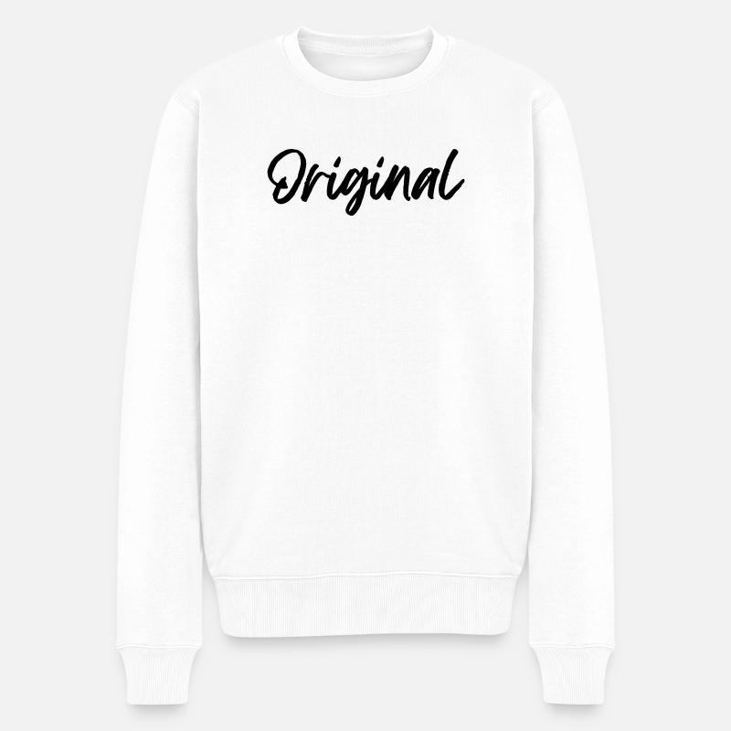 Original - Männer Premium Bio Pullover - Weiß