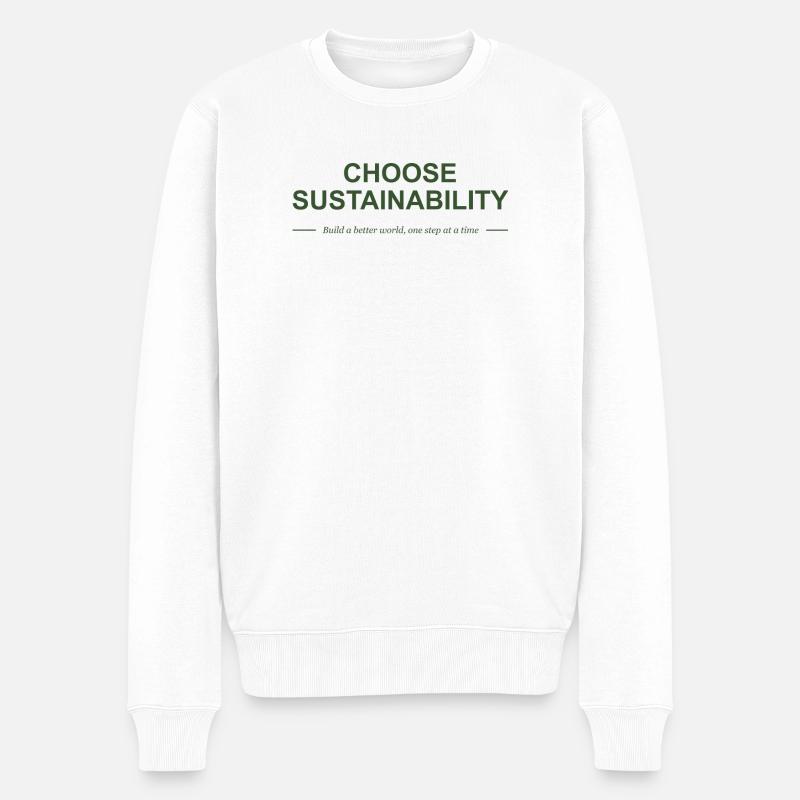 Wählen Sie Nachhaltigkeit - Männer Premium Bio Pullover - Weiß