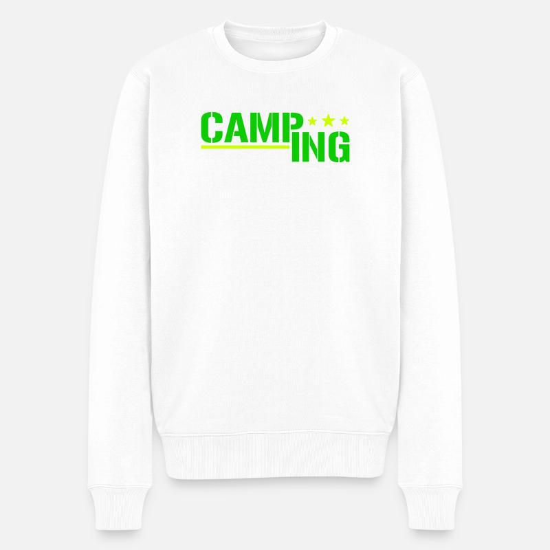 Camping - Männer Premium Bio Pullover - Weiß