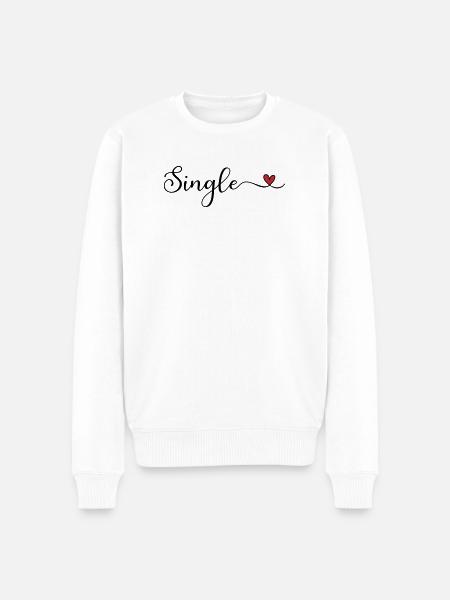 Single handwritten lettering with heart - Men's Premium Organic Jumper - white