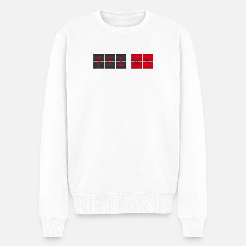 Zähler - Männer Premium Bio Pullover - Weiß