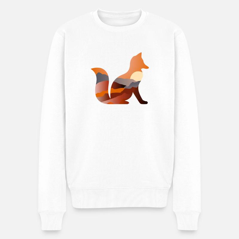 Fuchs - Männer Premium Bio Pullover - Weiß
