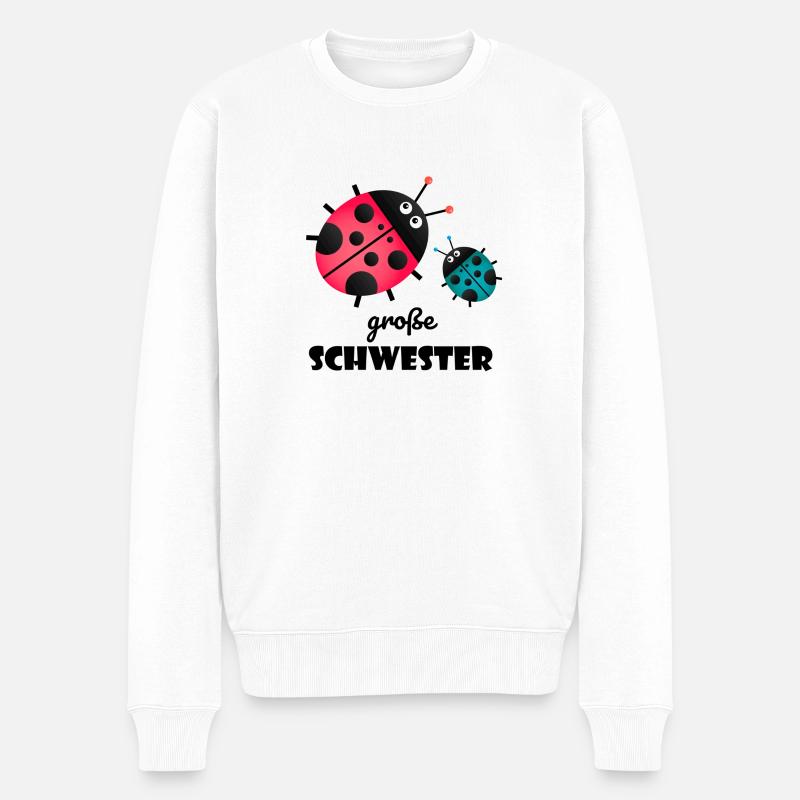 Große Schwester Krabbelkäfer Marienkäfer niedlich - Männer Premium Bio Pullover - Weiß