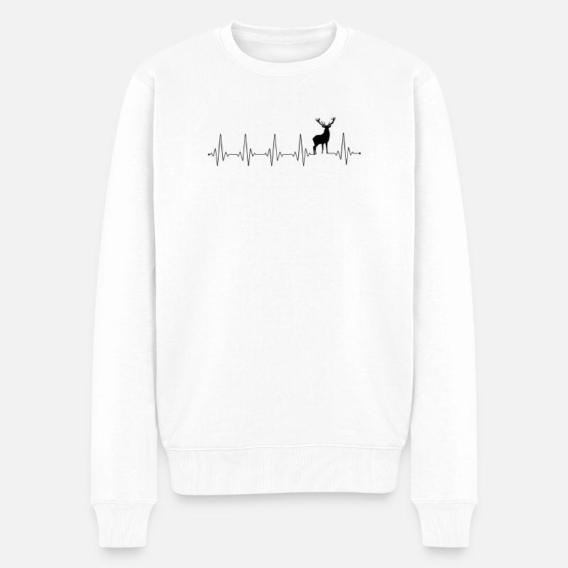Please Upload Design Image - Men's Premium Organic Jumper - white