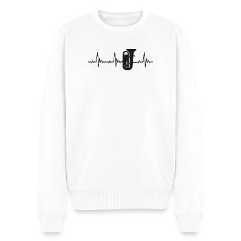 Tuba Heartbeat Frequenz Puls EKG - Männer Premium Bio Pullover - Weiß - Vorne - Thijin (182cm)
