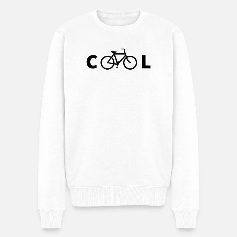Cooles Bike - Männer Premium Bio Pullover - Weiß