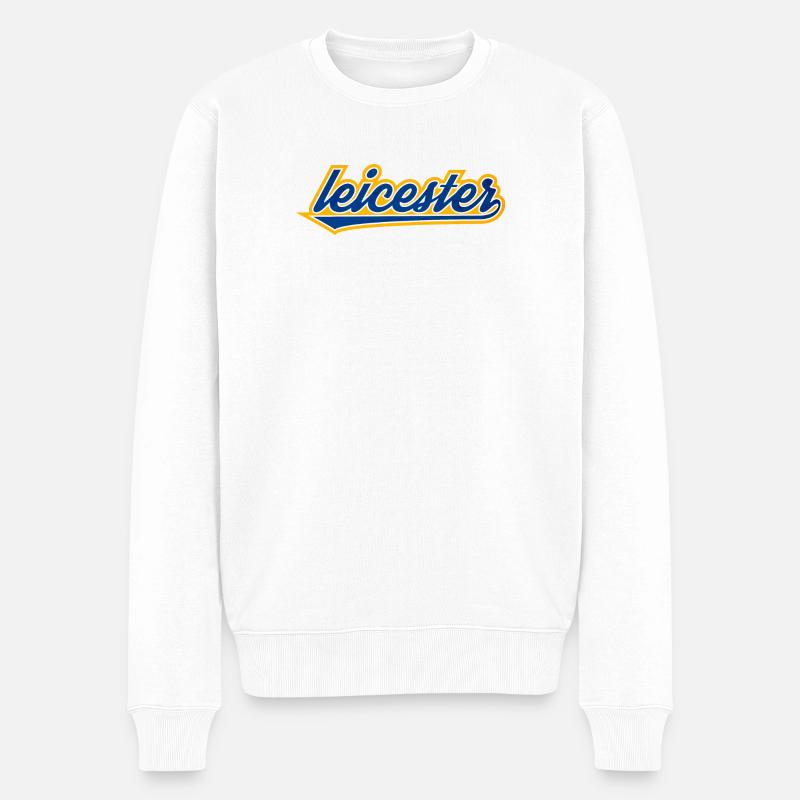 Leicester Script Swoosh sur les vêtements - Pull Premium bio Homme - blanc