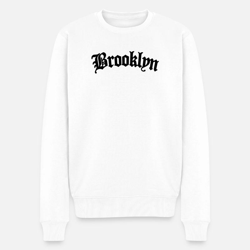 brooklyn - Männer Premium Bio Pullover - Weiß